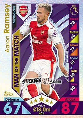 Figurina Aaron Ramsey - English Premier League 2016-2017. Match Attax - Topps