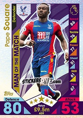 Sticker Pape Souare - English Premier League 2016-2017. Match Attax - Topps