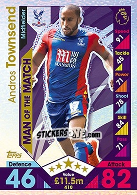 Sticker Andros Townsend - English Premier League 2016-2017. Match Attax - Topps