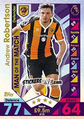 Cromo Andrew Robertson - English Premier League 2016-2017. Match Attax - Topps