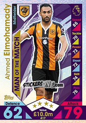 Sticker Ahmed Elmohamady - English Premier League 2016-2017. Match Attax n. 417 - Topps