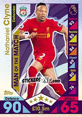 Figurina Nathaniel Clyne - English Premier League 2016-2017. Match Attax - Topps