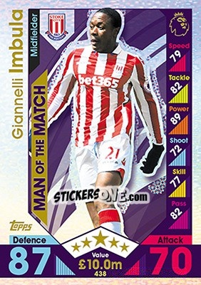 Sticker Giannelli Imbula - English Premier League 2016-2017. Match Attax - Topps