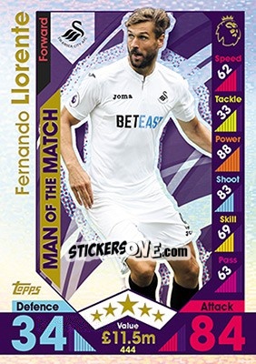 Figurina Fernando Llorente - English Premier League 2016-2017. Match Attax - Topps