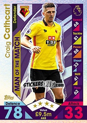 Figurina Craig Cathcart - English Premier League 2016-2017. Match Attax - Topps