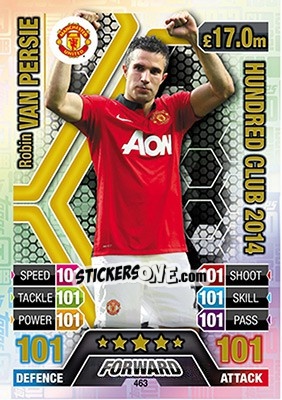 Sticker Robin van Persie - English Premier League 2016-2017. Match Attax n. 463 - Topps