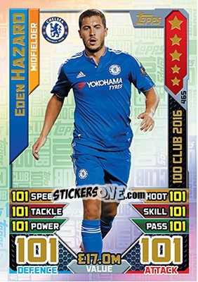 Sticker Eden Hazard - English Premier League 2016-2017. Match Attax n. 465 - Topps