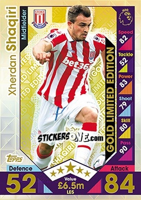 Sticker Xherdan Shaqiri - English Premier League 2016-2017. Match Attax n. LE5g - Topps