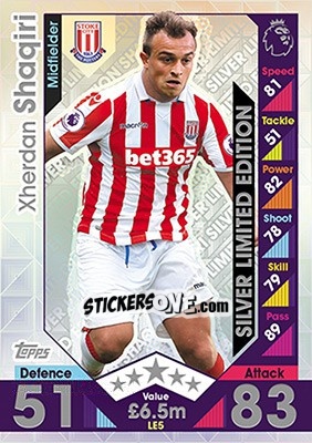 Sticker Xherdan Shaqiri - English Premier League 2016-2017. Match Attax n. LE5s - Topps