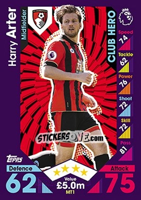 Sticker Harry Arter - English Premier League 2016-2017. Match Attax - Topps