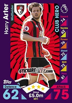 Figurina Harry Arter - English Premier League 2016-2017. Match Attax - Topps