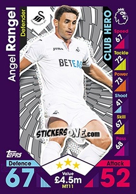 Sticker Angel Rangel - English Premier League 2016-2017. Match Attax - Topps