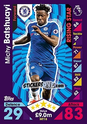 Sticker Michy Batshuayi - English Premier League 2016-2017. Match Attax n. MT18 - Topps