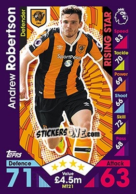 Figurina Andrew Robertson - English Premier League 2016-2017. Match Attax - Topps