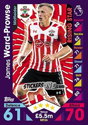 Sticker James Ward-Prowse - English Premier League 2016-2017. Match Attax - Topps