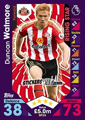 Sticker Duncan Watmore - English Premier League 2016-2017. Match Attax - Topps