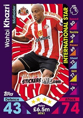 Figurina Wahbi Khazri - English Premier League 2016-2017. Match Attax - Topps