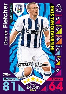 Cromo Darren Fletcher - English Premier League 2016-2017. Match Attax - Topps