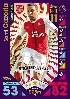 Sticker Santi Cazorla - English Premier League 2016-2017. Match Attax - Topps