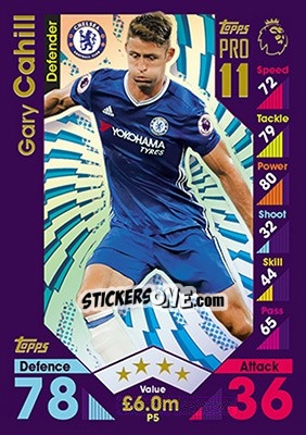 Sticker Gary Cahill - English Premier League 2016-2017. Match Attax - Topps