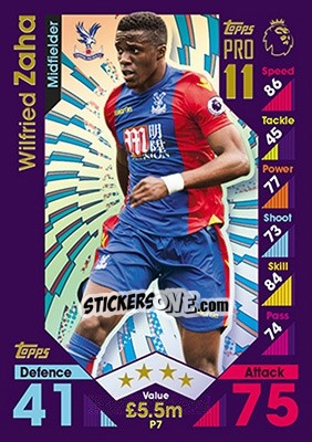 Sticker Wilfried Zaha - English Premier League 2016-2017. Match Attax - Topps