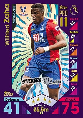 Figurina Wilfried Zaha - English Premier League 2016-2017. Match Attax - Topps