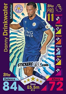 Cromo Danny Drinkwater - English Premier League 2016-2017. Match Attax - Topps