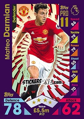 Cromo Matteo Darmian - English Premier League 2016-2017. Match Attax - Topps