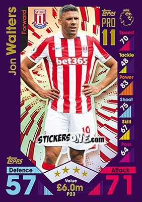 Figurina Jon Walters - English Premier League 2016-2017. Match Attax - Topps