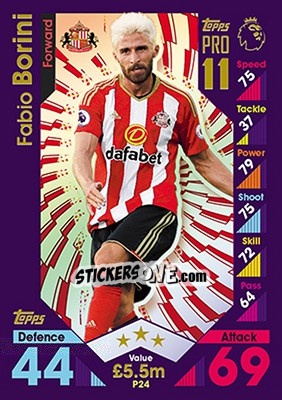 Sticker Fabio Borini - English Premier League 2016-2017. Match Attax - Topps