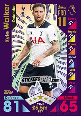 Sticker Kyle Walker - English Premier League 2016-2017. Match Attax - Topps