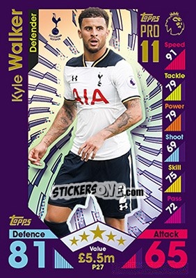 Sticker Kyle Walker - English Premier League 2016-2017. Match Attax n. P27 - Topps