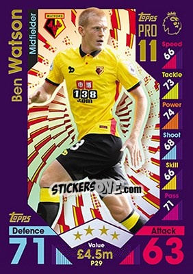 Sticker Ben Watson - English Premier League 2016-2017. Match Attax - Topps