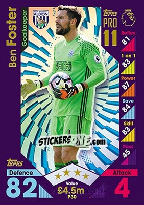Sticker Ben Foster - English Premier League 2016-2017. Match Attax - Topps