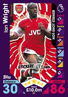 Sticker Ian Wright - English Premier League 2016-2017. Match Attax - Topps