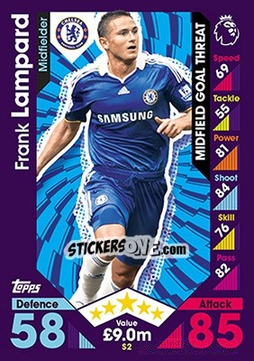 Cromo Frank Lampard - English Premier League 2016-2017. Match Attax - Topps