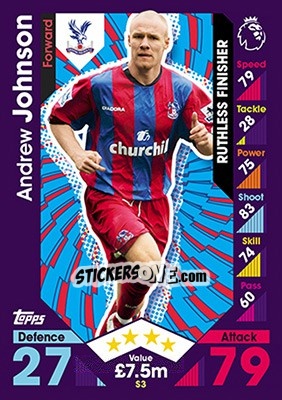 Sticker Andrew Johnson - English Premier League 2016-2017. Match Attax - Topps