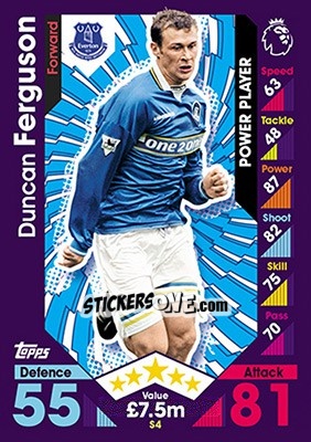 Sticker Duncan Ferguson - English Premier League 2016-2017. Match Attax - Topps
