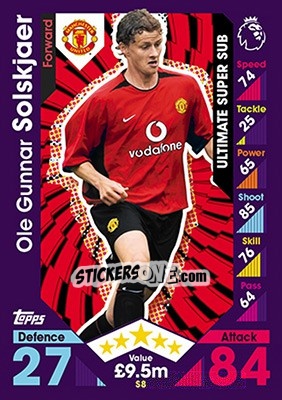 Cromo Ole Gunnar Solskjaer - English Premier League 2016-2017. Match Attax - Topps