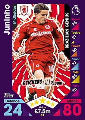 Cromo Juninho - English Premier League 2016-2017. Match Attax - Topps