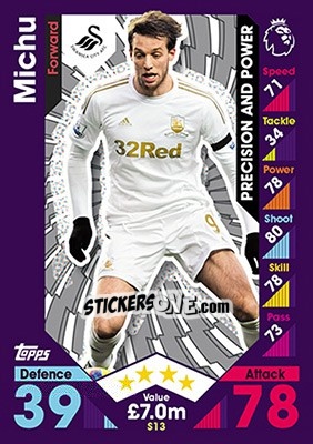 Sticker Michu - English Premier League 2016-2017. Match Attax - Topps