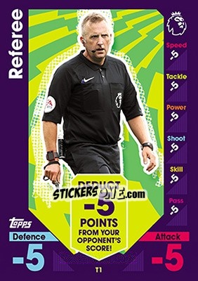 Sticker Referee (Jonathan Moss) - English Premier League 2016-2017. Match Attax - Topps