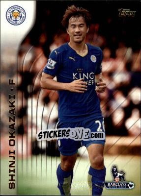 Sticker Shinji Okazaki - Premier Gold 2015-2016 n. 51 - Topps