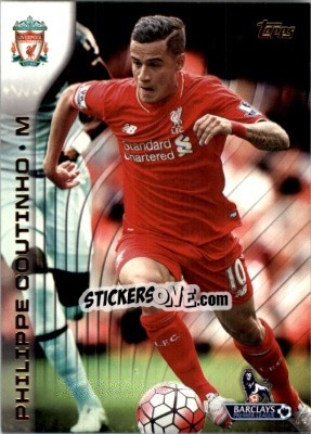 Sticker Philippe Coutinho - Premier Gold 2015-2016 n. 57 - Topps