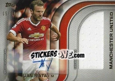 Sticker Juan Mata - Premier Gold 2015-2016 n. PJAR-JM - Topps