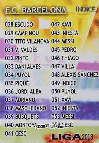 Sticker Índice - Campeonato Nacional De Liga 2012-2013 n. 49 - Mundicromo