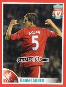 Sticker Daniel Agger - Liverpool FC 2008-2009 n. 58 - Panini