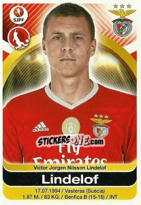 Figurina Victor Lindelof - Futebol 2016-2017 - Panini