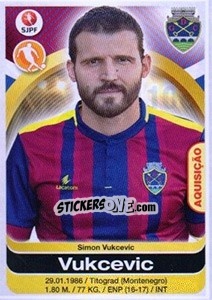 Sticker Vukcevic - Futebol 2016-2017 - Panini