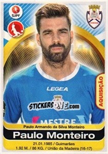Cromo Paulo Monteiro - Futebol 2016-2017 n. 141 - Panini